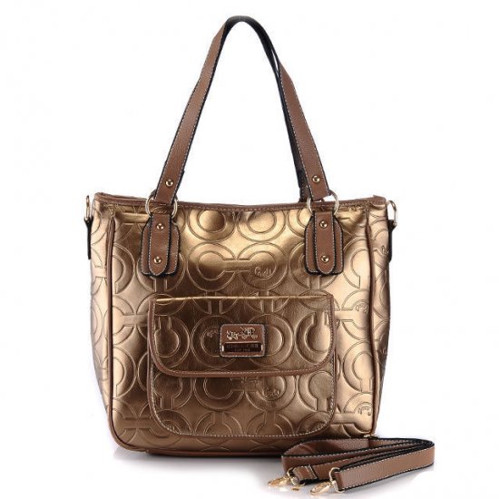 Coach In Printed Signature Small Gold Totes BBO | Women